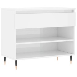 vidaXL Schuhregal Hochglanz-Weiß 70x36x60 cm Holzwerkstoff