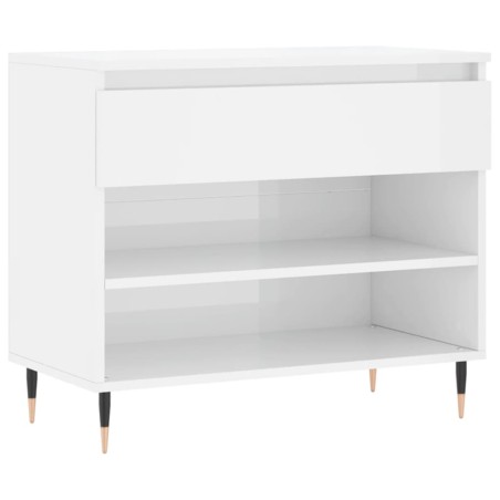 vidaXL Schuhregal Hochglanz-Weiß 70x36x60 cm Holzwerkstoff