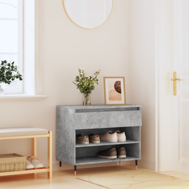 vidaXL Schuhregal Betongrau 70x36x60 cm Holzwerkstoff vidaXL Schuhregal Betongrau 70x36x60 cm Holzwerkstoff