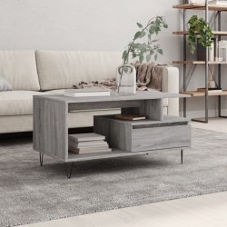 vidaXL Couchtisch Grau Sonoma 90x49x45 cm Holzwerkstoff