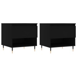 vidaXL Couchtische 2 Stk. Schwarz 50x46x50 cm Holzwerkstoff