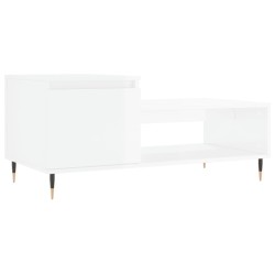 vidaXL Couchtisch Hochglanz-Weiß 100x50x45 cm Holzwerkstoff