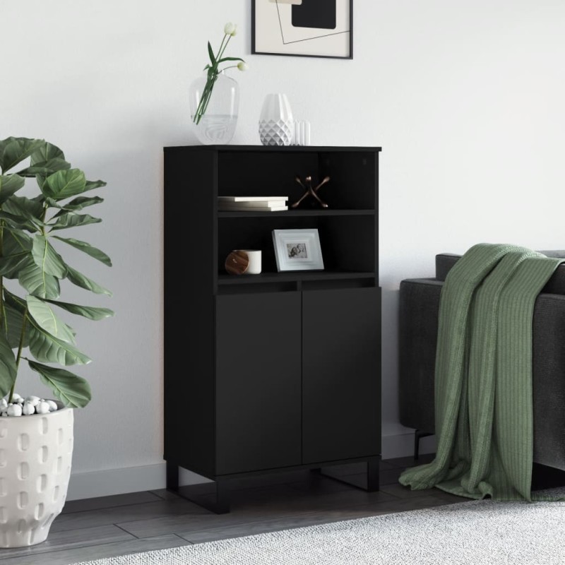 vidaXL Highboard Schwarz 60x36x110 cm Holzwerkstoff vidaXL Highboard Schwarz 60x36x110 cm Holzwerkstoff
