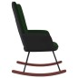 vidaXL Schaukelstuhl Dunkelgrün Samt und PVC vidaXL Schaukelstuhl Dunkelgrün Samt und PVC