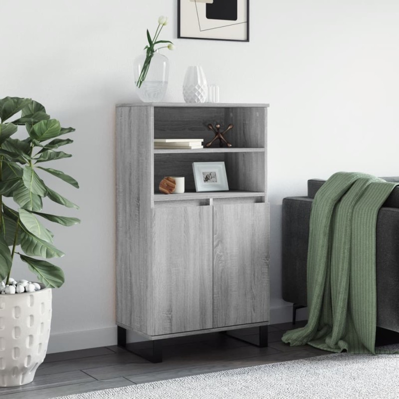vidaXL Highboard Grau Sonoma 60x36x110 cm Holzwerkstoff vidaXL Highboard Grau Sonoma 60x36x110 cm Holzwerkstoff