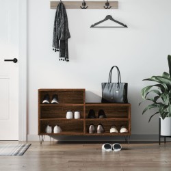 vidaXL Schuhregal Braun Eichen-Optik 102x36x60 cm Holzwerkstoff