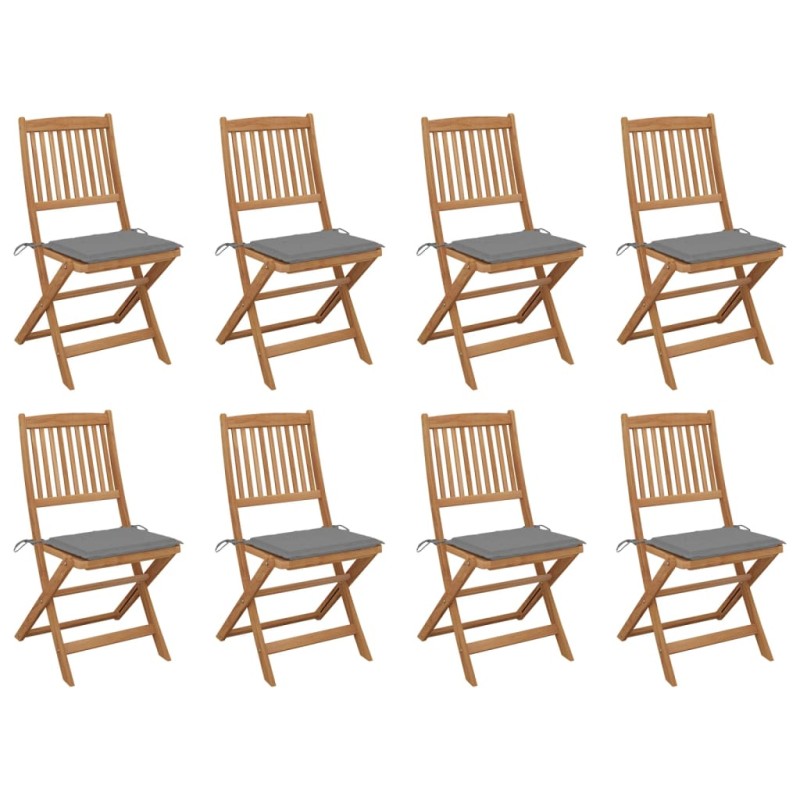vidaXL Klappbare Gartenstühle mit Kissen 8 Stk. Massivholz Akazie vidaXL Klappbare Gartenstühle mit Kissen 8 Stk. Massivholz Akazie