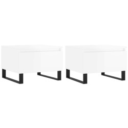 vidaXL Couchtische 2 Stk. Hochglanz-Weiß 50x46x35 cm Holzwerkstoff