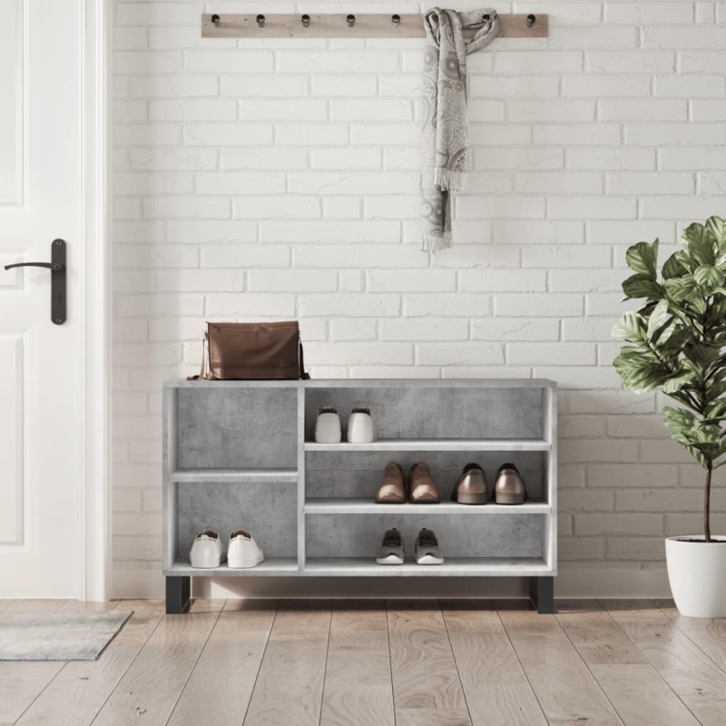 vidaXL Schuhregal Betongrau 102x36x60 cm Holzwerkstoff vidaXL Schuhregal Betongrau 102x36x60 cm Holzwerkstoff