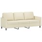 vidaXL 3-Sitzer-Sofa mit Hocker Creme 180 cm Kunstleder vidaXL 3-Sitzer-Sofa mit Hocker Creme 180 cm Kunstleder