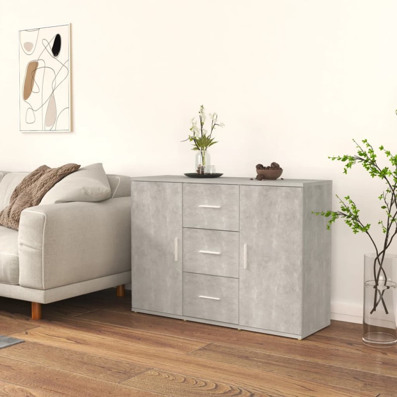 vidaXL Sideboard Betongrau 91x29,5x65 cm Holzwerkstoff vidaXL Sideboard Betongrau 91x29,5x65 cm Holzwerkstoff