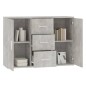 vidaXL Sideboard Betongrau 91x29,5x65 cm Holzwerkstoff vidaXL Sideboard Betongrau 91x29,5x65 cm Holzwerkstoff