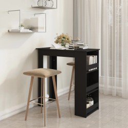 vidaXL Bartisch mit Ablagefläche Schwarz 102x50x103,5 cm Holzwerkstoff