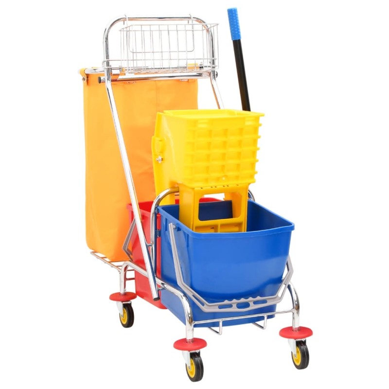 vidaXL Reinigungswagen mit Eimern und Presse PP & Oxford-Gewebe vidaXL Reinigungswagen mit Eimern und Presse PP & Oxford-Gewebe