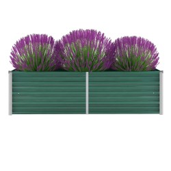 vidaXL Garten-Hochbeet Verzinkter Stahl 160x40x45 cm Grün