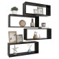 vidaXL Würfelregale 4 Stk. Schwarz 60x15x23 cm Holzwerkstoff vidaXL Würfelregale 4 Stk. Schwarz 60x15x23 cm Holzwerkstoff
