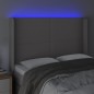vidaXL LED Kopfteil Grau 147x16x118/128 cm Kunstleder