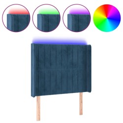 vidaXL LED Kopfteil Dunkelblau 83x16x118/128 cm Samt