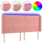 vidaXL LED Kopfteil Rosa 203x16x118/128 cm Samt