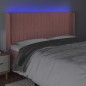 vidaXL LED Kopfteil Rosa 203x16x118/128 cm Samt