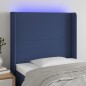 vidaXL LED Kopfteil Blau 103x16x118/128 cm Stoff vidaXL LED Kopfteil Blau 103x16x118/128 cm Stoff