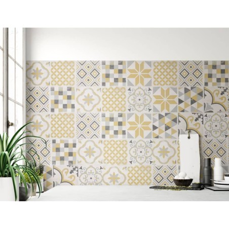 Grosfillex Wandfliesen Accent 9 Stk. 15,4x120 cm Andaluz Gelb
