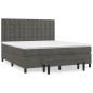 vidaXL Boxspringbett mit Matratze Dunkelgrau 180x200 cm Samt vidaXL Boxspringbett mit Matratze Dunkelgrau 180x200 cm Samt