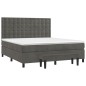 vidaXL Boxspringbett mit Matratze Dunkelgrau 180x200 cm Samt vidaXL Boxspringbett mit Matratze Dunkelgrau 180x200 cm Samt