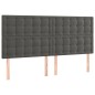 vidaXL Boxspringbett mit Matratze Dunkelgrau 180x200 cm Samt vidaXL Boxspringbett mit Matratze Dunkelgrau 180x200 cm Samt