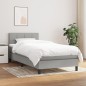 vidaXL Boxspringbett mit Matratze Hellgrau 80x200 cm Stoff vidaXL Boxspringbett mit Matratze Hellgrau 80x200 cm Stoff