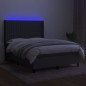 vidaXL Boxspringbett mit Matratze & LED Dunkelgrau 140x190 cm Stoff vidaXL Boxspringbett mit Matratze & LED Dunkelgrau 140x190 cm Stoff