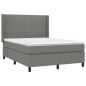 vidaXL Boxspringbett mit Matratze & LED Dunkelgrau 140x190 cm Stoff vidaXL Boxspringbett mit Matratze & LED Dunkelgrau 140x190 cm Stoff