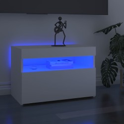 vidaXL TV-Schränke mit LED-Leuchten 2 Stk. Weiß 60x35x40cm