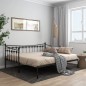 vidaXL Ausziehsofa Bettgestell Schwarz Metall 90x200 cm vidaXL Ausziehsofa Bettgestell Schwarz Metall 90x200 cm