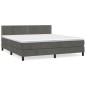 vidaXL Boxspringbett mit Matratze Dunkelgrau 180x200 cm Samt vidaXL Boxspringbett mit Matratze Dunkelgrau 180x200 cm Samt