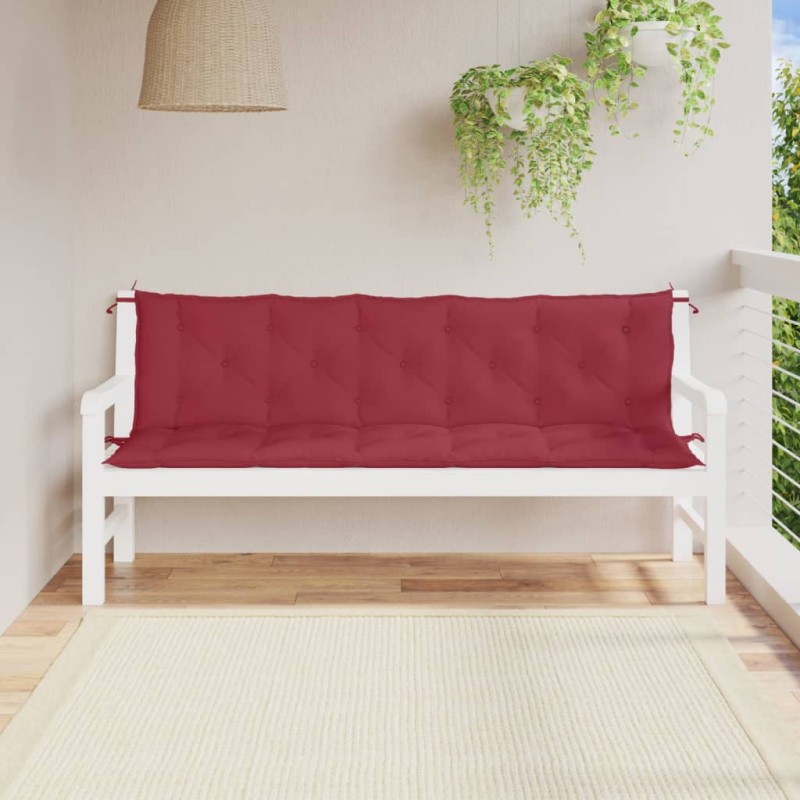 Gartenbank-Auflagen 2 Stk. Weinrot 180x50x7 cm Oxford-Gewebe Gartenbank-Auflagen 2 Stk. Weinrot 180x50x7 cm Oxford-Gewebe