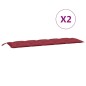 Gartenbank-Auflagen 2 Stk. Weinrot 180x50x7 cm Oxford-Gewebe Gartenbank-Auflagen 2 Stk. Weinrot 180x50x7 cm Oxford-Gewebe