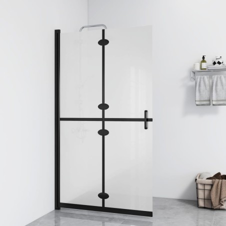 vidaXL Faltbare begehbare Duschwand ESG-Glas mattiert 90x190 cm