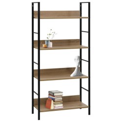 vidaXL Bücherregal 4 Regalböden Eiche 60×27,6×124,5 cm Holzwerkstoff