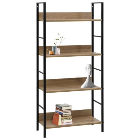 vidaXL Bücherregal 4 Regalböden Eiche 60×27,6×124,5 cm Holzwerkstoff