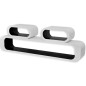 3er Set MDF Hängeregal Cube Wandregal für Bücher/DVD, weiß-schwarz 3er Set MDF Hängeregal Cube Wandregal für Bücher/DVD, weiß-schwarz