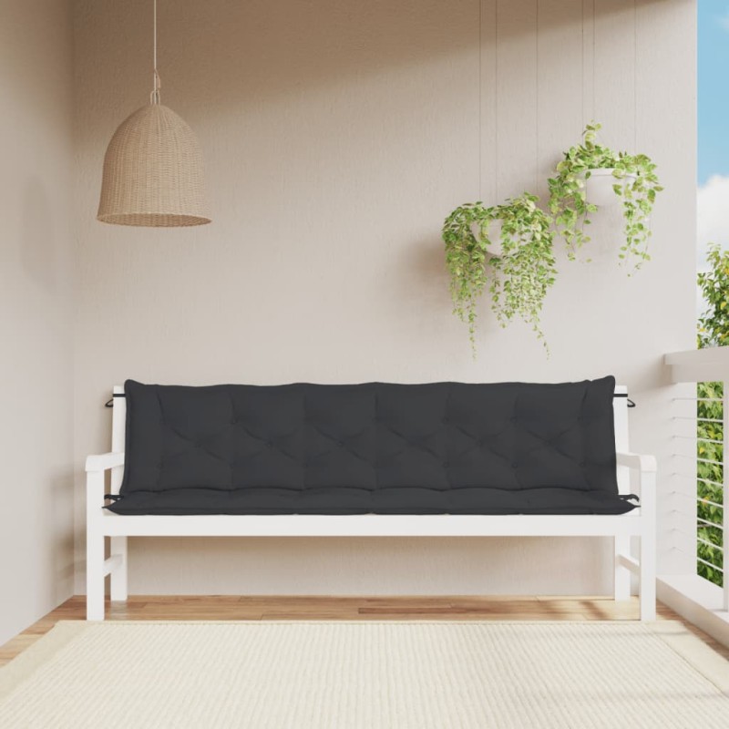 vidaXL Gartenbank-Auflagen 2 Stk. Schwarz 200x50x7 cm Oxford-Gewebe vidaXL Gartenbank-Auflagen 2 Stk. Schwarz 200x50x7 cm Oxford-Gewebe