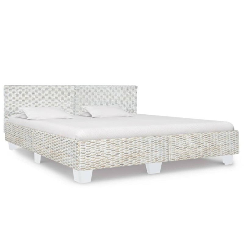 vidaXL Bett Grau Natur Rattan 180x200 cm vidaXL Bett Grau Natur Rattan 180x200 cm