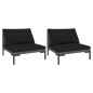 vidaXL Gartensofas 2 Stk. mit Kissen Halbrundes Poly Rattan vidaXL Gartensofas 2 Stk. mit Kissen Halbrundes Poly Rattan