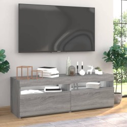 vidaXL TV-Schränke 2 Stk. mit LED-Leuchten Grau Sonoma 60x35x40 cm