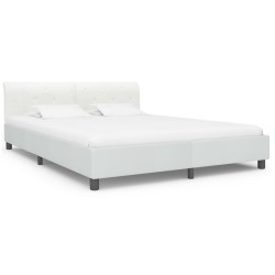 vidaXL Bettgestell Weiß Kunstleder 160 x 200 cm