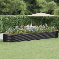 vidaXL Hochbeet Pulverbeschichteter Stahl 510x140x68 cm Anthrazit