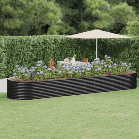 vidaXL Hochbeet Pulverbeschichteter Stahl 510x140x68 cm Anthrazit
