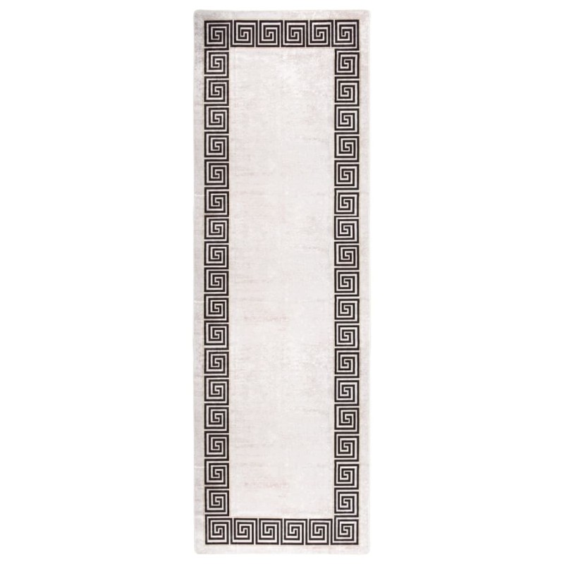 vidaXL Teppich Waschbar 80x300 cm Hellbeige Rutschfest vidaXL Teppich Waschbar 80x300 cm Hellbeige Rutschfest