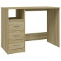 vidaXL Schreibtisch mit Schubladen Sonoma-Eiche 102x50x76 cm vidaXL Schreibtisch mit Schubladen Sonoma-Eiche 102x50x76 cm